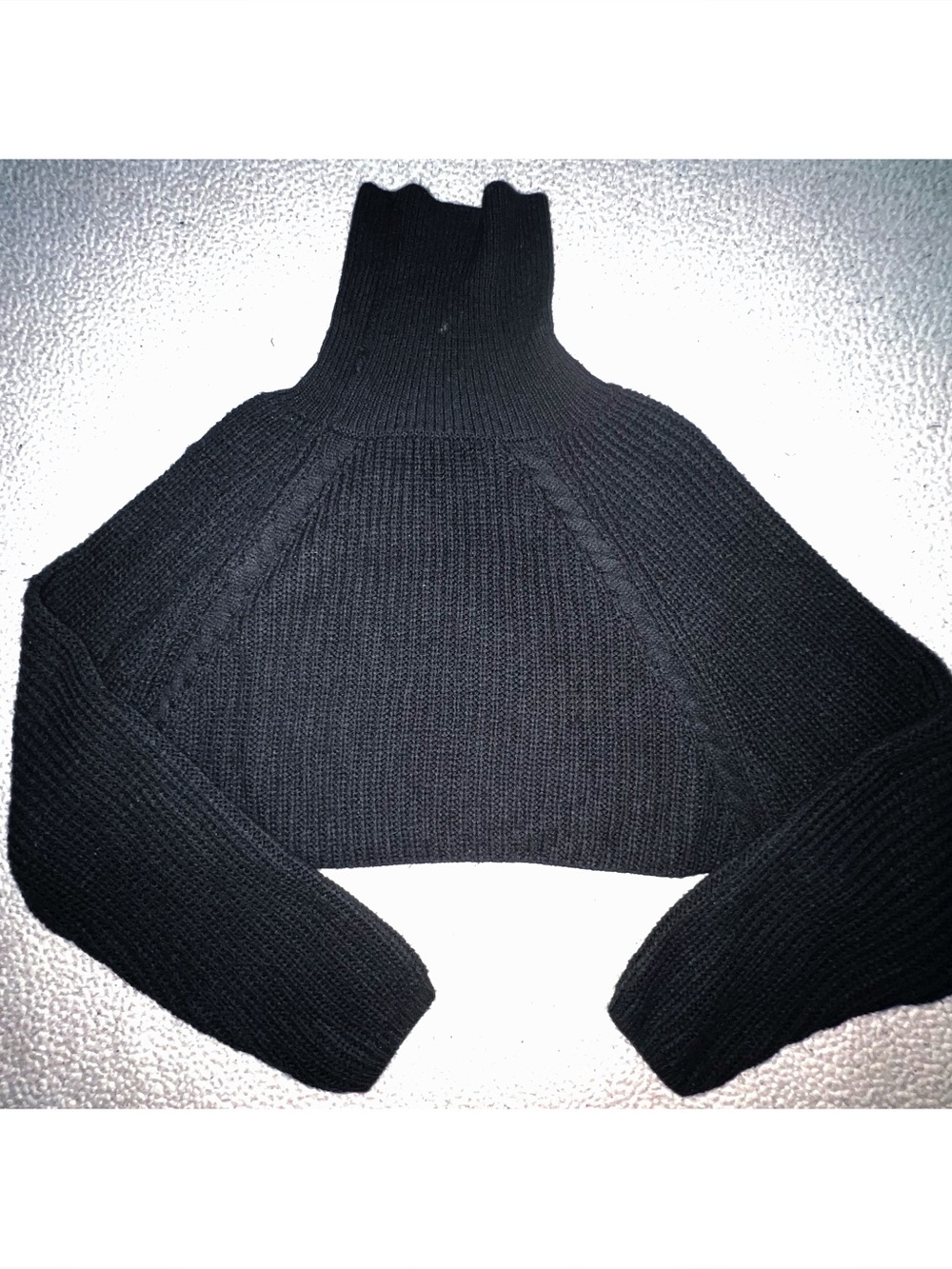 Cropped turtle neck long sleeve sweater